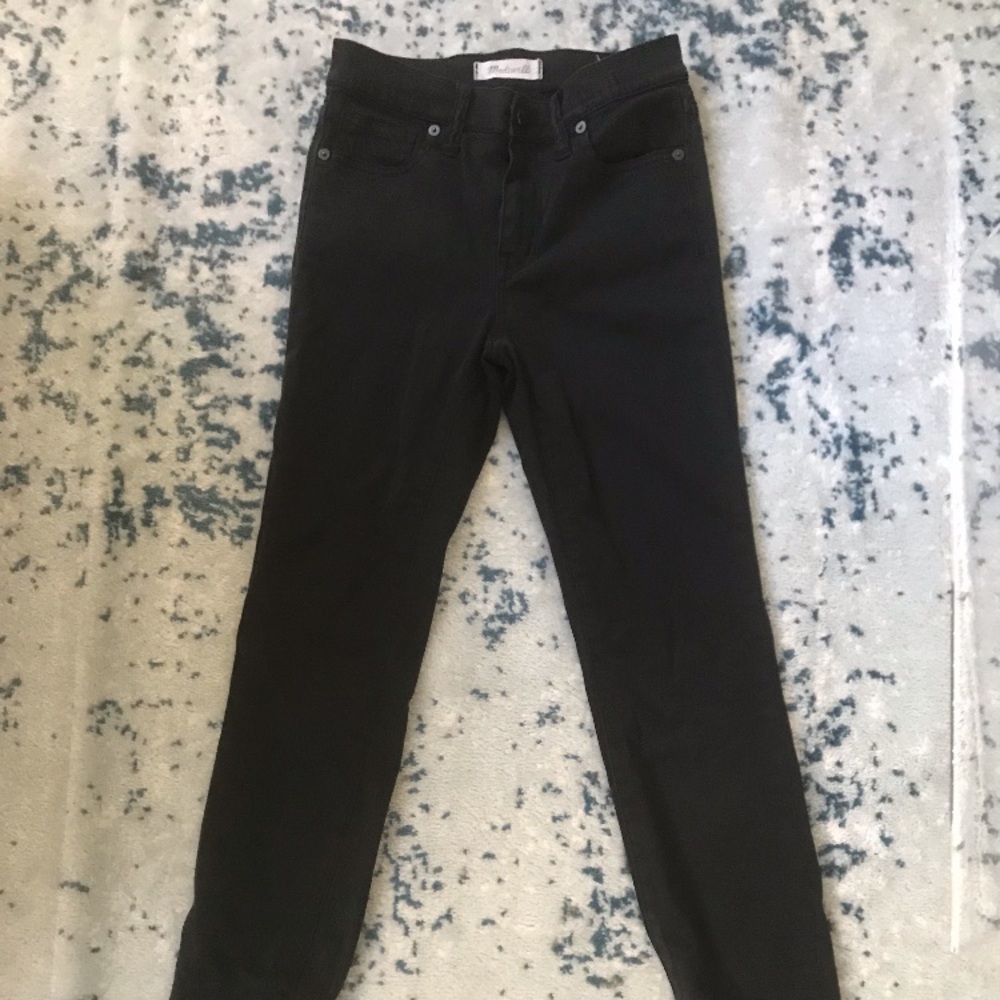 9” high riser skinny skinny black twill sz 23